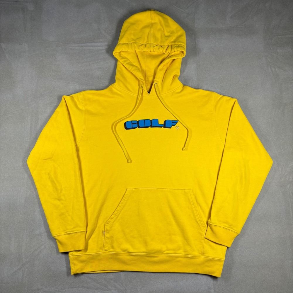 Golf Wang 3D Logo Hoodie Yellow Blue Mens Medium Sweatshirt Tyler The Creator